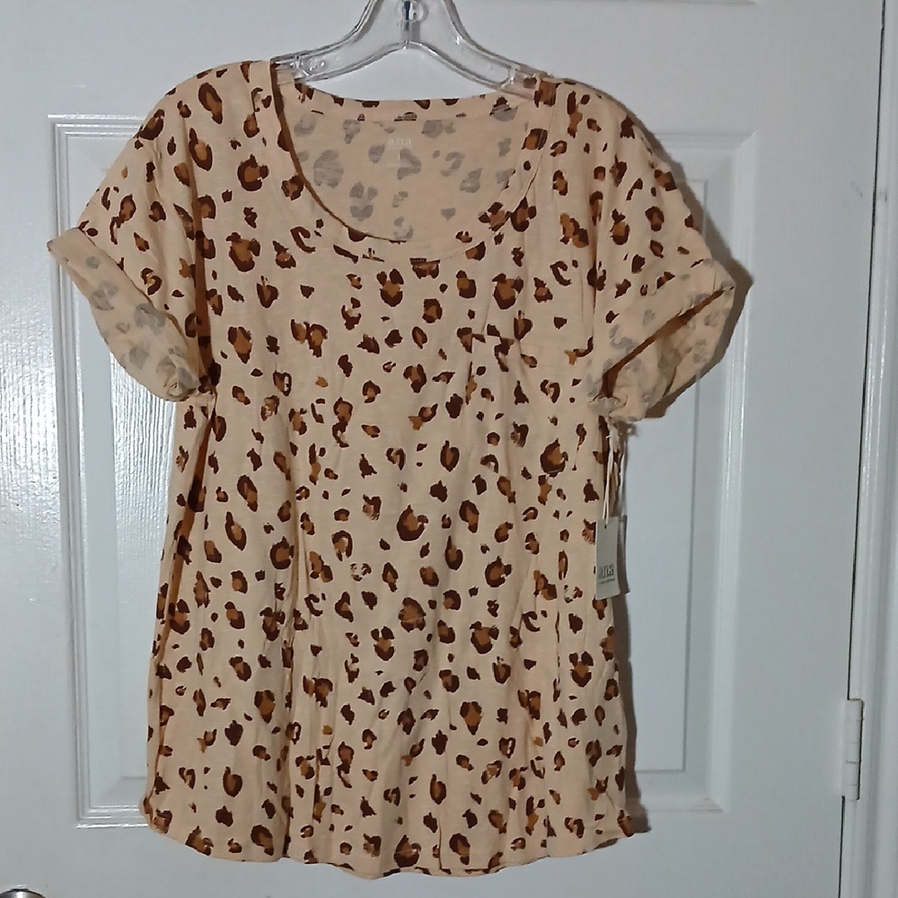 a.n.a Tan Animal Print Blouse